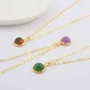 QS380N Vergulde 925 Sier Genuine Birthstone Ketting Sieraden Healing Sterling Sier Ketting