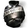 Mens Graphic Hoodies Fashion Boys 3d Digital Hooded Pullover with Skull Liones Pattern Unisex Autumn Trackshirts Wholesale