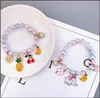 Cuentas multibrillantes para niños, pulsera de joyería de la suerte, niños felices, amor, corazón, conejo, unicornio, estrella de mar, Luna, abalorios, regalo de cumpleaños para niña