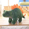 Animals 40~110cm Lifelike Tyrannosaurus TRex Triceratops Stuffed Dinosaur Plush Toy Soft Standing Green Brown Dino Children Xmas Gift 210