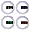 La dernière horloge murale, LED 7 couleurs, interrupteur d'éclairage, miroir creux, horloge électronique de mode multifonctionnelle, numéros silencieux simples créatifs pour la maison