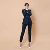 Summer Spring Formal Fashion Business Uniform Women Pant Suits 2 Piece Set Slim Blazer Jacket Office Lady 210514