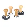 51 / 58mm houten handvat koffie tamper espresso poeder platte pers hamer grinder barista tool 2111008