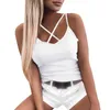 Sleevelhion Senhoras Cruz Cruz Tanque T-shirt T-shirt BRA Tópico para meninas Camisetas Sportswear colete feminino camisetas Best Selling X0507