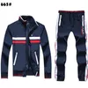 Vår Höst Herr Träningsoveraller Pikétröjor Hästbroderi Jogger Sportoverall Herrsportkläder Set Plus Size M-2XL