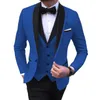 Abiti da uomo Blazer Terno Masculino Slim Fit Uomo 3 pezzi Scialle nero Risvolto Smoking casual Per matrimonio Groomsmen Uomo (Blazer + Gilet + Pantaloni)