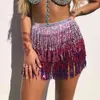 Sexy Tassel sequin femme jupe femmes été plage noir rouge rose y2k cosplay mini jupe courte Club party micro taille haute jupes 210408