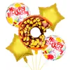 Party-Dekoration, Donut-Folienballon, 5 Stück/Set, alles Gute zum Geburtstag, Hochzeit, Weihnachten, Babyparty, aufblasbare Aluminium-Luftballons, Event-Zubehör, Kinderspielzeug