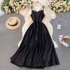 Spring Sexy Strappy Halter Strap Maxi Vestidos Female Seaside Vacation Dress with Waist and Thin Temperament C751 210506