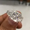 2021 Choucong Marque Anneaux De Mariage Bijoux De Luxe 925 En Argent Sterling Princesse Coupe Blanc 3A Zircon Cubique CZ Diamant Éternité Femmes Bague De Fiançailles Cadeau