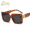 Sunglasses Rectangle Logo Women Men 2021 Brand Designer Black Leopard Tea White Fashion Sun Glasses Retro Feminino