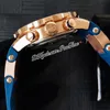 2022 Diver 1503 Shark Hammer Miyota Quartz Chronographe Montre Homme Or Rose Cadran Bleu Marqueurs De Bâton Bracelet En Caoutchouc Chronomètre Puretime Édition Limitée Montres F13c3