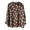 ジョニーチャープリントフローラルTシャツのための女性秋ビンテージコットン5色の女性の布長袖カジュアルTシャツ210521