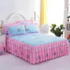 Home Textile Non-slip Fitted Sheet Thickened Polyester Bedspread Bed Skirts Colourful Bed Queen King Protective Bedcovers F0044 210420