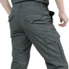 Pantalon de chargement de grande taille Été en plein air Mince Pantalons à séchage rapide pour hommes Multi-poche en vrac Pantalon décontracté pantalon militaire X0615