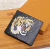 2022 Designer High Luxury cardholder men animal mens womens G Wallet Leather black snake Tiger bee Wallets Women Long Style Purse card Holders Coin with gift b