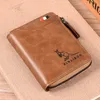 Genuine Leather Wallet 2021 Fashion Men's Anti Theft Male Business Card Holder Man Money Bag Purse Zipper Wallet