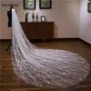 Bridal Veils Favordear Accessories 4m Long Cathedral Wedding Veil Velos De Novia 1 Tier Simple With Comb 2021 Arrival