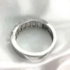 AAW 3.5CTW F Bagie Zaręczyny Pierścień Wedding Baguette Pół Diament Dla Kobiet W Sterling Silver 211217