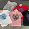 Kids T Shirts Tiger head embroidery Letters Clothing Summer Girl T-shirts Fashion Cute Tops Comfortable Casual Children Clothes Boy Baby Patterns Style Tees