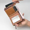Plånböcker plånbok män kort handväska myntficka dragkedja koppling väska män pengar clips man 3 gånger multi-kort bit