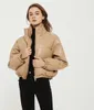 New women's winter european fashion stand collar PU leather down cotton-padded short parka coat casacos XSSML