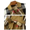 Frauen Trenchcoats Herbst Stil Temperament Schlank Zweireiher Mantel Riemen Mode Plaid Frauen Windjacke