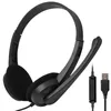Büro-Callcenter-Headset, USB-Kopfhörer mit Lautstärkeregler-Mikrofon für Unternehmen