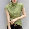 European Clothes Fashion Sexy Leopard Print Hollow Out T-shirt Women Summer Tops Ropa Mujer Bottoming Shirt Tees T02401 210623