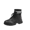 Stövlar 2021 Vinterskor Kvinnor Tjej Snö Koreansk British Style Woman Leather Sneakers Casual Women's Boot Trend