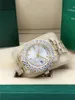 Factory 16 style Full diamond Silver dial President Day Date Watch 128238 Sapphire Big Diamond Bezel 43mm gold men automatic mechanical Wrist watches