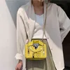 숄더 가방 여성을위한 유명한 브랜드 디자이너 작업 멋진 재킷 모양 펑크 모토 틱 스타일 핸드백 지갑 크로스 바디 TAS 실버 노란색 220119