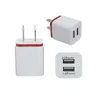 5V 2.1A&1.0A Double USB AC adapter home travel wall charger with dual ports EU US plug 5 colors cell phone chargers