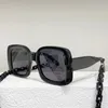 Womens Square Frame Sunglasses 2407S Large Plate Square Design Fashion Classic Designer Mens Sun glasses Spring Travel Vacation UV400 Goggles Strap Black Chain