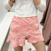 Women Summer Sweet Shorts ZA Print Jacquard Fashion Casual Knitting Female Elegant Street Clothing 210513