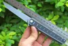 Hoge Kwaliteit Flipper Folding Mes D2 Zwart Steenwas / Satijn Blade G10 + Roestvrijstalen Handvat Kogellager Messen