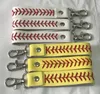 Charm Armband Baseball Softball Seamed Läder Nyckel Kedja för Car Bag Purse Tillbehör Gåvor