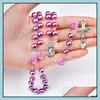 Pendant Necklaces & Pendants Jewelry Purple Prayer Beads Catholic Rosary Long Necklace For Women Mens Religious Madonna Jesus Cross Rose Flo