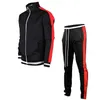 Jesień 2021 New Winter Casual Solid Solids Stripe Dress Sportswear Spodnie Bluza Jogging Ubrania Sportowe Dres Dressuit Men Y0831