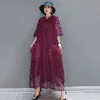 Roxo Bordado Appliques Malha Vestido Mulheres Verão Redondo Pescoço De Manga Curta Meados Vezes Vestidos Feminino Maré 210427