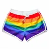 Rainbow Swimwear Beach Shorts Men Swimming Trunks Sexy Gay Boxer Briefs Swimsuit Surf Board Bathing Underwear DM Desmiit 220114