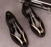 Designer Men Patent Leather Dress Shoes Slip-on puntige tenen Loafers Luxe Bright Leather Low Heel Party Wedding Flats schoenen Brits stijl zakelijke vrije tijd wandelen