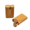 Hoge kwaliteit Hout Dugout Pipe 2 in 1 met houten doos Digger één hitter glazen buizen 59 mm diameter