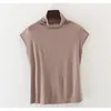 Women Summer Turtleneck Batwing Sleeves Tops Loose Causal Solid Color t-shirts 210421