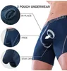 Underpants Separatec Men's Soft Bamboo Rayon Separate Pouch Underwear Long Leg Boxer225I