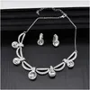 Fashion Bridal Jewelry Necklace Earring Sets Wedding Accessories Headpieces 2 in 1 Crystal Rhinestone Party