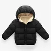 Cappotto invernale per bambina da 1 a 4 anni Imbottitura per bambini in velluto Caldo Giacche Rimosso Capispalla imbottito in cotone con cappuccio Abbigliamento per bambini 211203