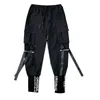 Herren Cargohose Hip-Hop Multi-Pocket Jogger Schwarz Streetwear Bänder Mode Jogginghose Herren Harem Freizeithose 211112