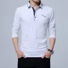 Camiseta masculina longa turn-down listra designer fino ajuste solto casual algodão masculino plus size213o