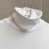 Women White Hollow Out Skinny All-match T-shirt Turtleneck Long Sleeve Fashion Tide Spring Autumn SF725 210421